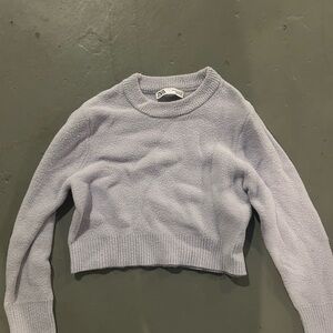 Zara Light Purple Crew Neck Sweater